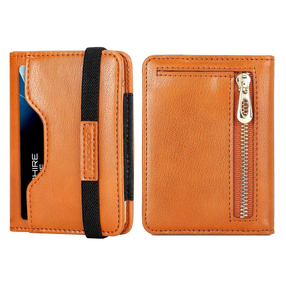 7513 Minimalist Wallet , Leather Slim RFID Wallet, Bifold Front Pocket